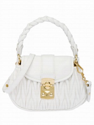 Miumiu Matelasse Nappa Leather Handbag 5BH188 Cream