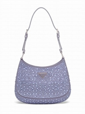Prada Cleo Satin Bag With Appliques 1BC169 Purple