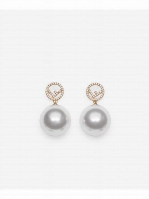 Fendi F Is Fendi Earrings White
