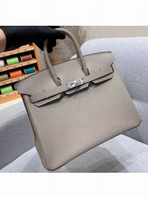 Hermes Birkin 25cm Bag in Original Epsom Leather Light Gray