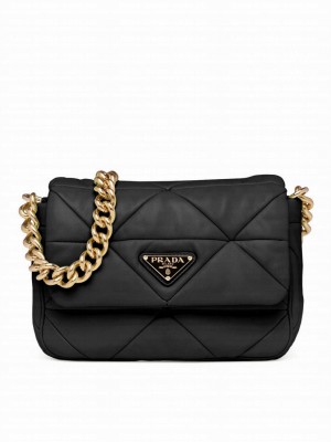 Prada System Nappa Leather Patchwork Bag 1BD292 Black