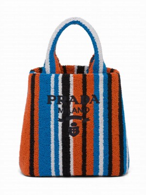 Prada Embroidered Handbag Orange