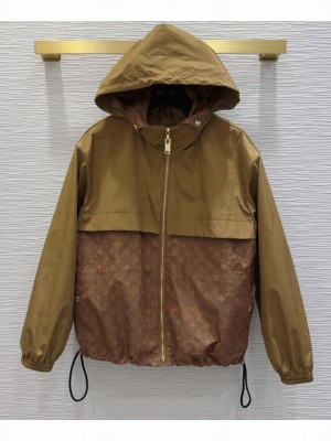 Louis Vuitton Women's Hooded Jacket Coffee