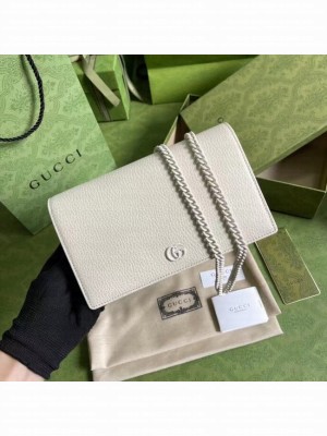 Gucci GG Marmont chain wallet 497985 White