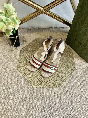 Gucci Women's platform espadrille White canvas 2021 Collection 
