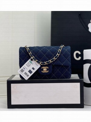 Chanel CLASSIC 11.12 SMALL HANDBAG Denim 1116 DARK BLUE