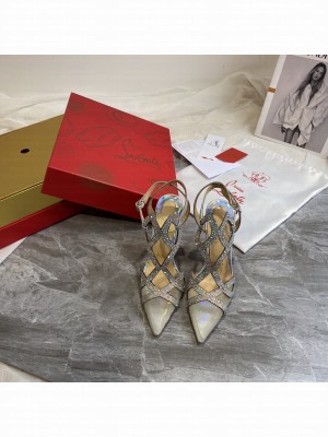 Christian Louboutin Crystal Mesh Pumps Grey 2021 Collection
