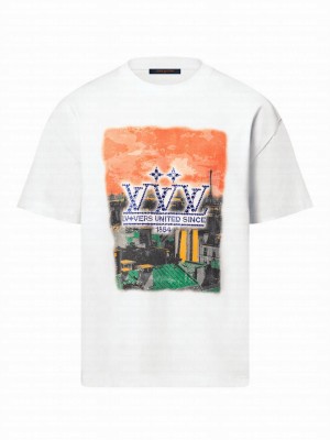 Louis Vuitton Women's Embellished Graphic Cotton T-Shirt White