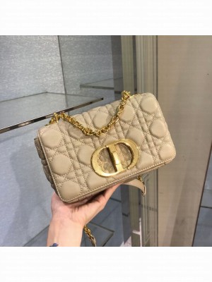 Dior SMALL DIOR CARO BAG Soft Cannage Calfskin M9241 apricot