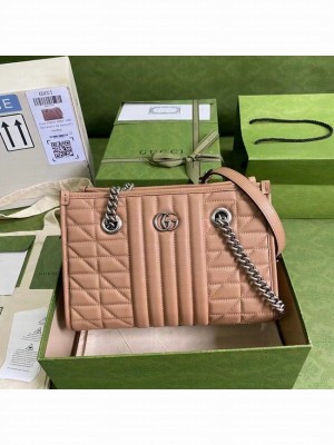 Gucci small leather shoulder bag 681483 Rose beige