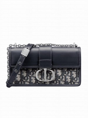 Christian Dior 30 Montaigne East-West Bag with Chain Dark Blue