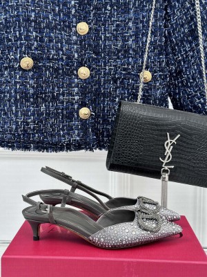 Valentino Vlogo Signature Crystal Embellished Slingback Pump Crystal/Gray 400mm