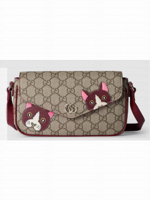 GUCCI GG MINI SHOULDER BAG WITH CAT DETAIL 818764