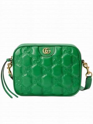 Gucci GG Matelasse Leather Shoulder Bag 702234 Green