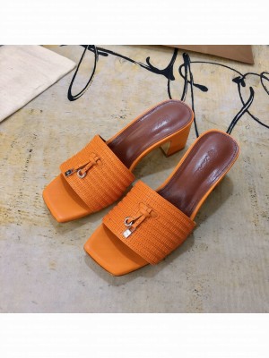 Loro Piana Sprightly Charms Sandals Lambskin 2022 Collection,Orange