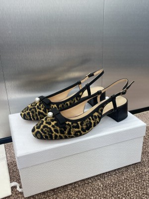 Dior Brown Leopard Cannage Tweedand Mary Janes Pumps 2025