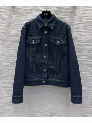 Chanel Women's Denim Jacket Dark Blue
