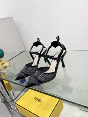 Fendi Colibri Slingback in Gold Mesh 85mm 2022 Collection