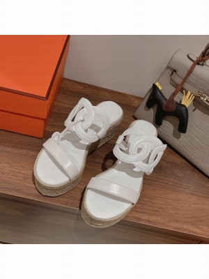 HERMES CHAINE D'ANCRE EPOPEE ESPADRILLES WHITE