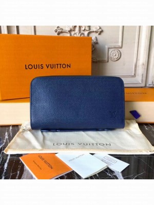 Louis Vuitton Zippy XL Wallet 22cm Taiga Canvas Leather Fall/Winter 2017 Collection M42098, Ocean