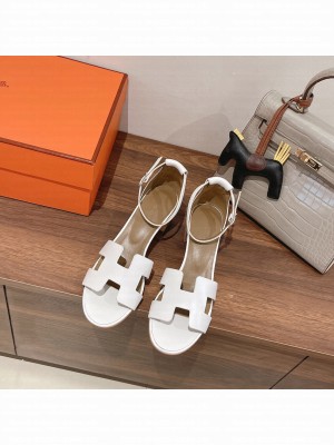 Hermes Ella 5cm in Smooth Leather White