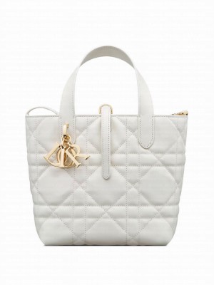Christian Dior Small Dior Toujours Vertical Tote Bag Cream
