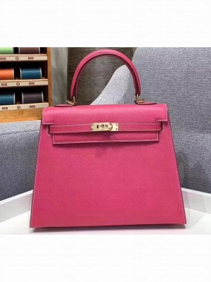 Hermes Kelly 25cm Bag in Original Epsom Leather Fuchsia