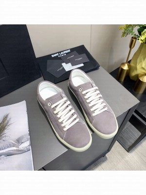 Saint Laurent Unisex Suede Sneakers Grey 02 2021 Collection