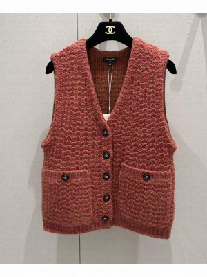 Chanel Women's Knitted Vest Red