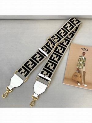 Fendi Strap You Shoulder Strap in Grey/Black FF Ribbon  2021 Collection