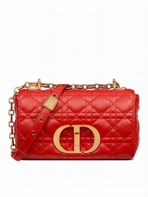 Christian Dior Small Dior Caro Bag Red