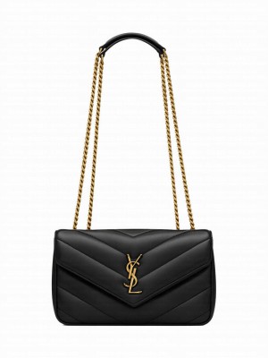 Saint Laurent Loulou Small In Matelasse Lambskin Black