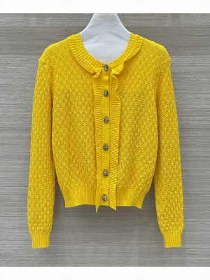 Chanel Women's Knitted Cardigan Yellow