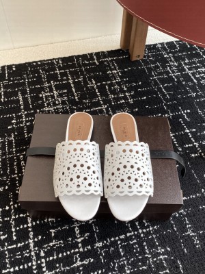 Alaïa IN VIENNE LAMBSKIN SLIDES WHITE
