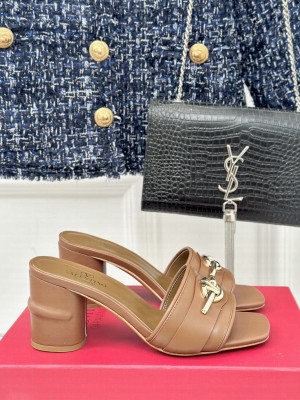 Valentino VLogo The Bold Edition 7cm Mule Sandals brown