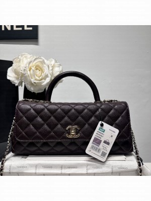 Chanel Maxi Flap Bag With Top Handle AS6091 dark brown
