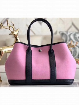 Hermes Canvas Garden Party 30/36 Bag Pink