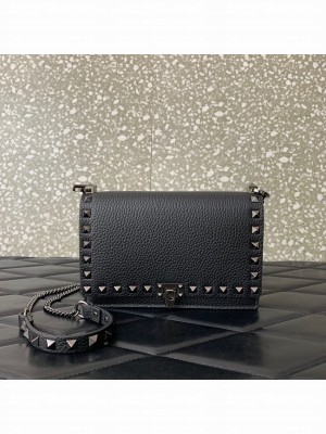 VALENTINO Rockstud calfskin chain bag HHI16 black