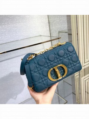 Dior SMALL DIOR CARO BAG Soft Cannage Calfskin M9241 Blue