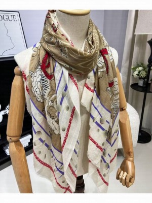 Chanel Women's Long Scarf Khaki