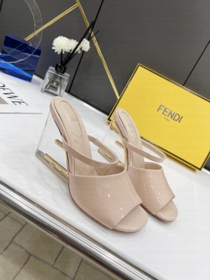 FENDI FIRST 85mm Nude Patent Leather high-heeled sandals 2022 Collection