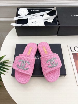 Chanel CC Logo Towel Slide pink 2025