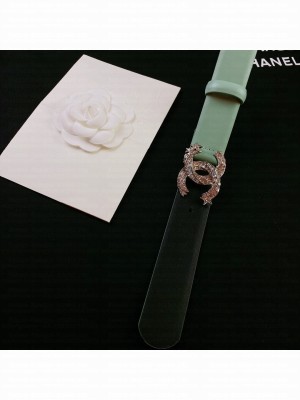 Chanel Calfskin Belt 3cm with Star CC Buckle Green  2021 Collection