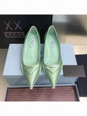 Prada Nylon gabardine 3cm Green pumps 