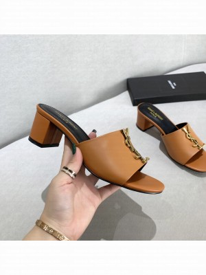 Saint Laurent YSL Leather Mules 5cm 01 2021 Collection
