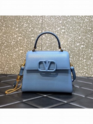 VALENTINO VSLING small Grain calf leather Shoulder bag WB0F53 blue