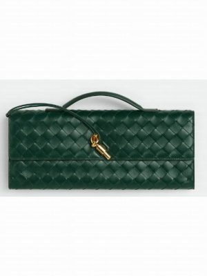 Bottega Veneta Long Clutch Andiamo With Handle 741511 Emerald green
