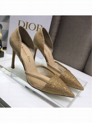 Dior Crystal Suede Pumps 7/9.5cm Camel Brown Spring/Summer 2021 Collection