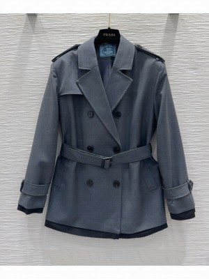 Prada Women's Double-breasted Blazer Black