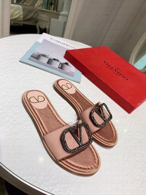 VALENTINO VLOGO SIGNATURE SLIDE SANDALS N PINK/CRYSTALS 2021 09
